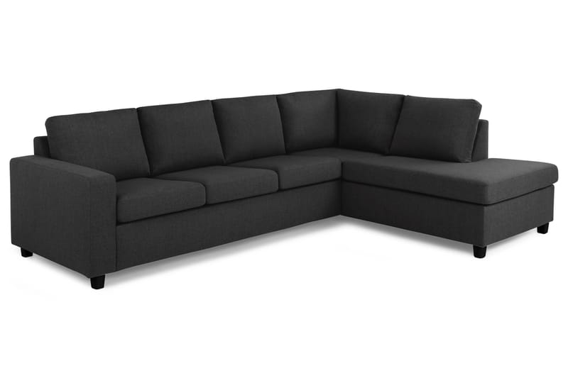 Crazy 4-seters Høyrevendt L-formet Sjeselongsofa i Stoff - Antrasitt - Møbler - Sofaer - Sofa med sjeselong - 3 seters sofa med divan