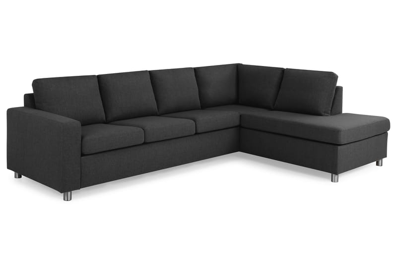 Crazy 4-seters Høyrevendt L-formet Sjeselongsofa i Stoff - Antrasitt - Møbler - Sofaer - Sofa med sjeselong