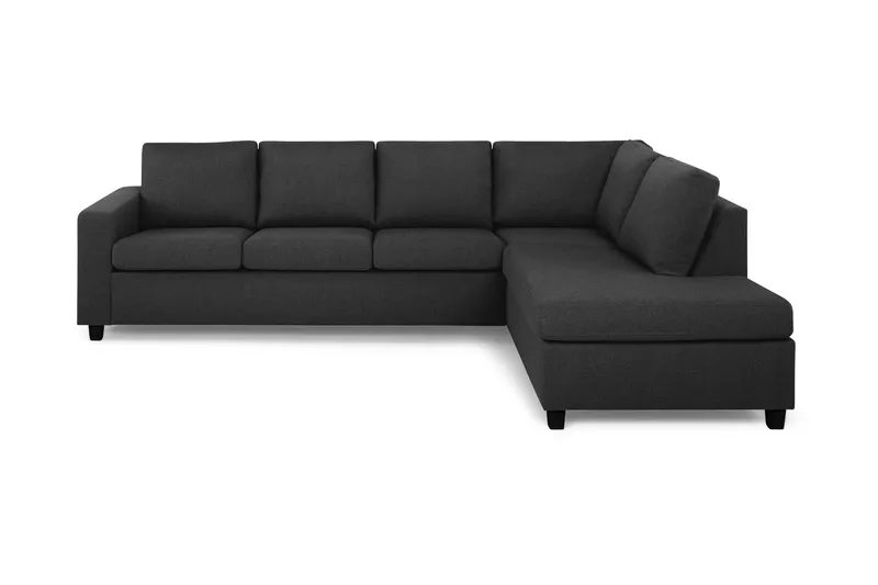 Crazy 4-seters Høyrevendt L-formet Sjeselongsofa i Stoff - Antrasitt - Møbler - Sofaer - Sofa med sjeselong - 3 seters sofa med divan