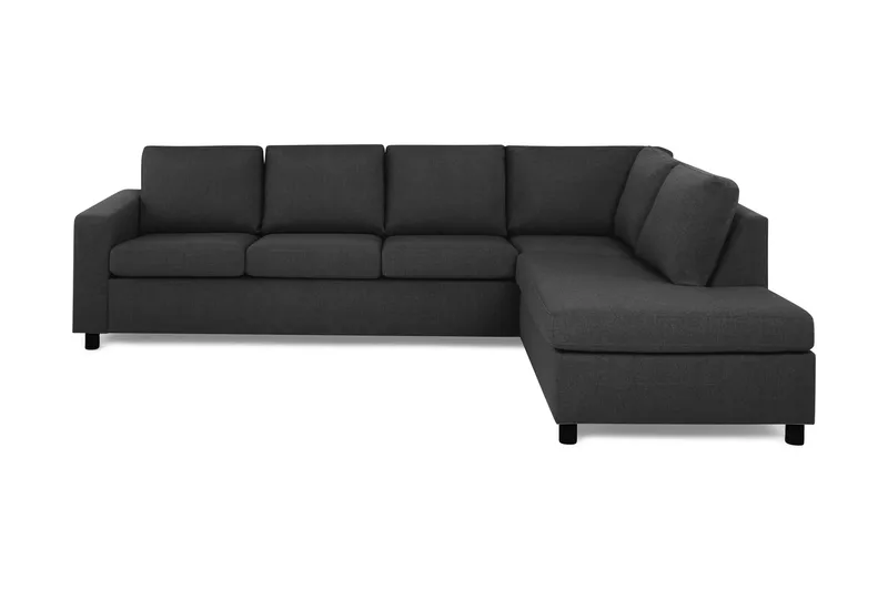 Crazy 4-seters Høyrevendt L-formet Sjeselongsofa i Stoff - Antrasitt - Møbler - Sofaer - Sofa med sjeselong - 3 seters sofa med divan
