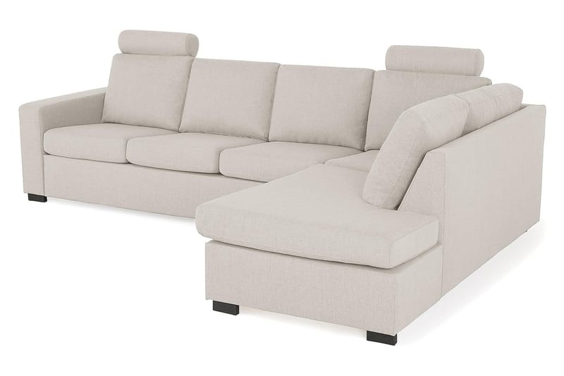 Crazy 4-seters Høyrevendt L-formet Sjeselongsofa i Stoff - Beige - Møbler - Sofaer - Sofa med sjeselong - 3 seters sofa med divan