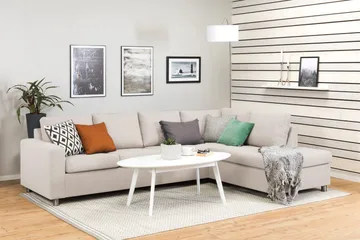 Crazy 4-seters Høyrevendt L-formet Sjeselongsofa i Stoff - Beige - Møbler - Sofaer - Sofa med sjeselong