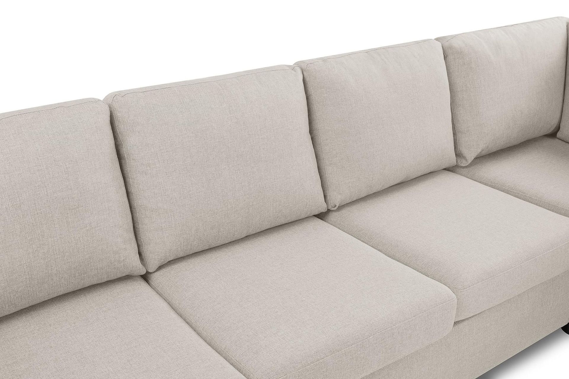 Crazy 4-seters Høyrevendt L-formet Sjeselongsofa i Stoff - Beige - Møbler - Sofaer - Sofa med sjeselong