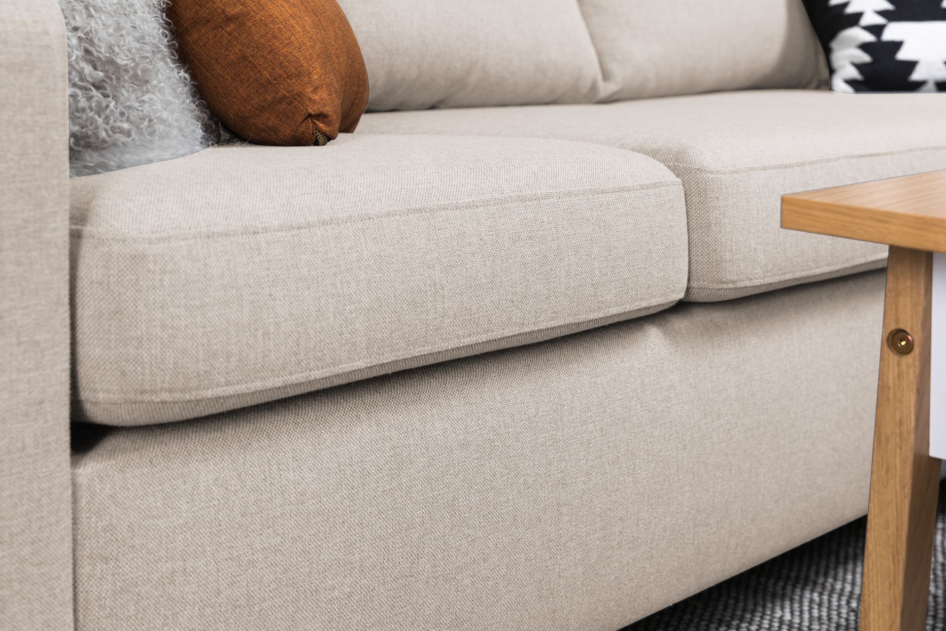 Crazy 4-seters Høyrevendt L-formet Sjeselongsofa i Stoff - Beige - Møbler - Sofaer - Sofa med sjeselong