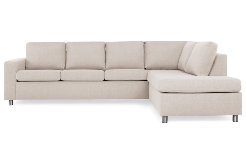 Crazy 4-seters Høyrevendt L-formet Sjeselongsofa i Stoff - Beige - Møbler - Sofaer - Sofa med sjeselong