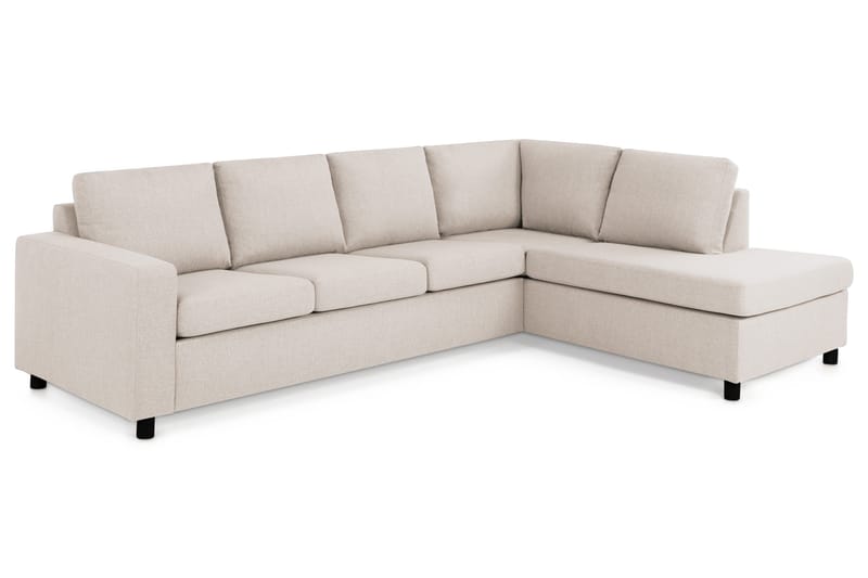 Crazy 4-seters Høyrevendt L-formet Sjeselongsofa i Stoff - Beige - Møbler - Sofaer - Sofa med sjeselong - 3 seters sofa med divan