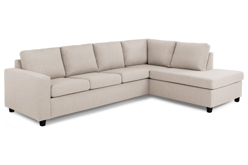 Crazy 4-seters Høyrevendt L-formet Sjeselongsofa i Stoff - Beige - Møbler - Sofaer - Sofa med sjeselong