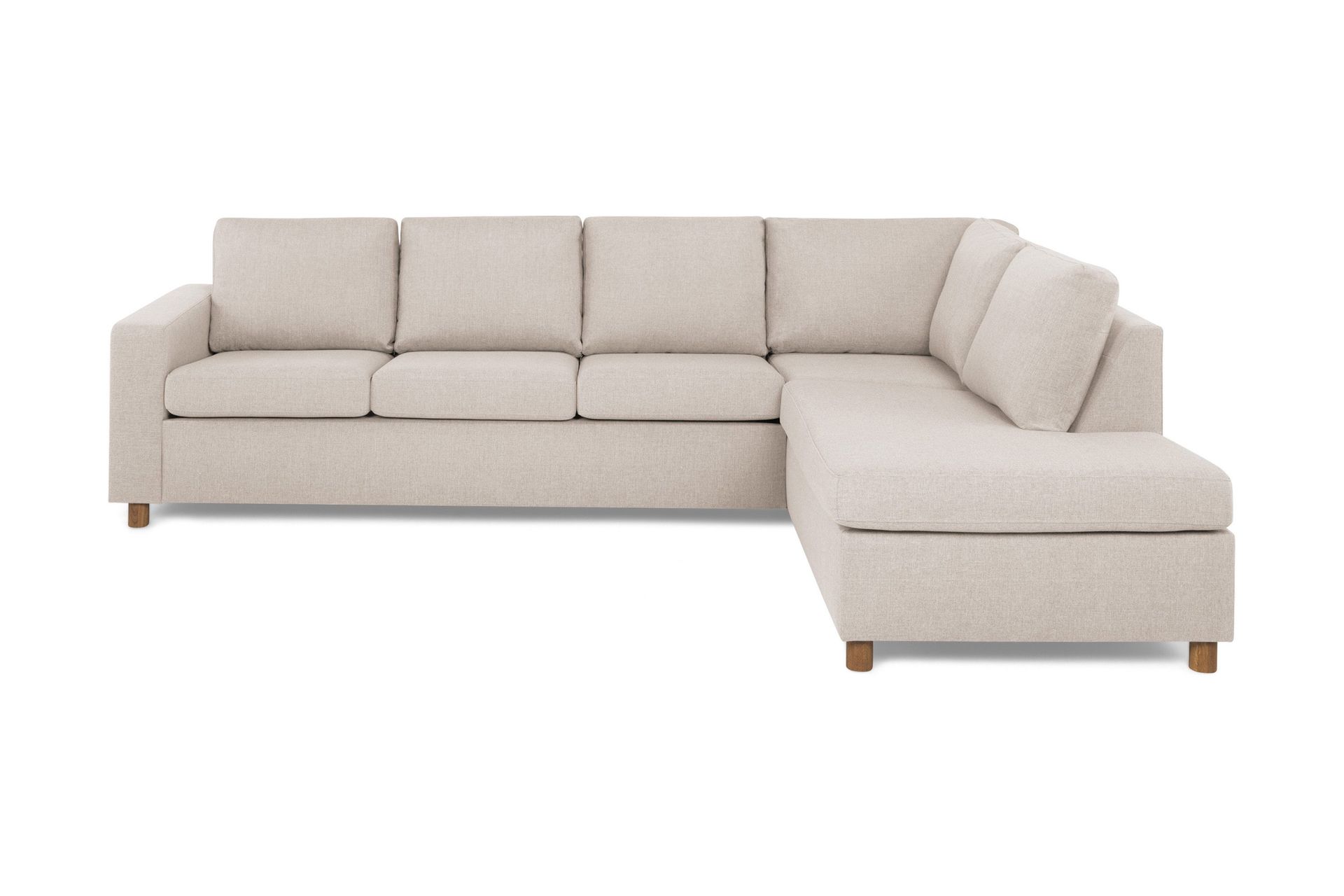 Crazy 4-seters Høyrevendt L-formet Sjeselongsofa i Stoff - Beige