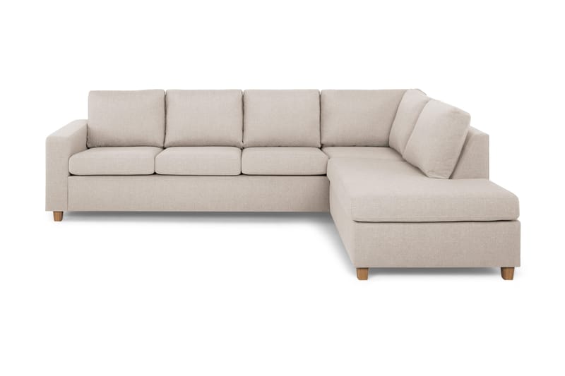 Crazy 4-seters Høyrevendt L-formet Sjeselongsofa i Stoff - Beige - Møbler - Sofaer - Sofa med sjeselong - 3 seters sofa med divan