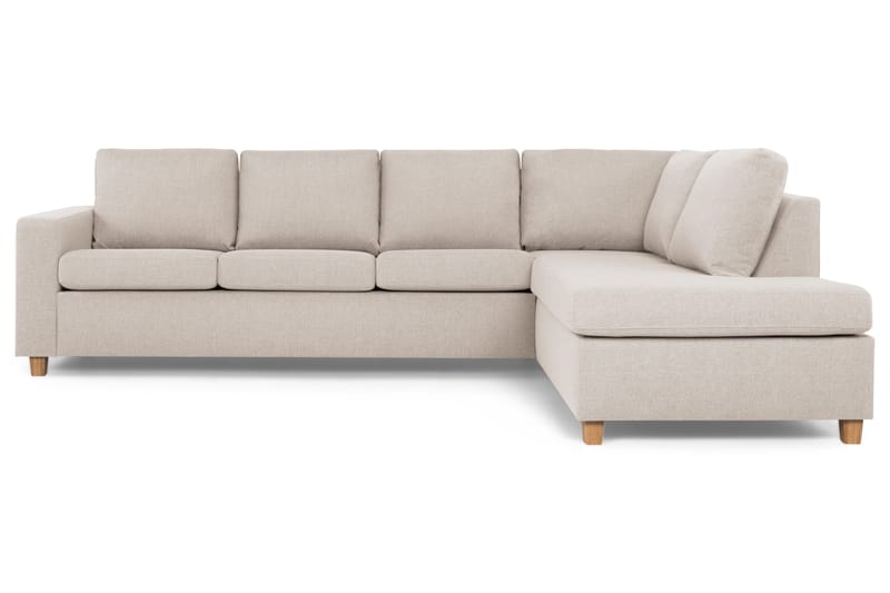 Crazy 4-seters Høyrevendt L-formet Sjeselongsofa i Stoff - Beige - Møbler - Sofaer - Sofa med sjeselong - 3 seters sofa med divan