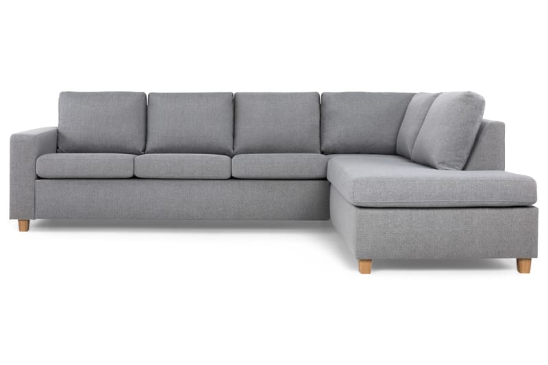 Crazy 4-seters Høyrevendt L-formet Sjeselongsofa i Stoff - Grå - Møbler - Sofaer - Sofa med sjeselong - 3 seters sofa med divan