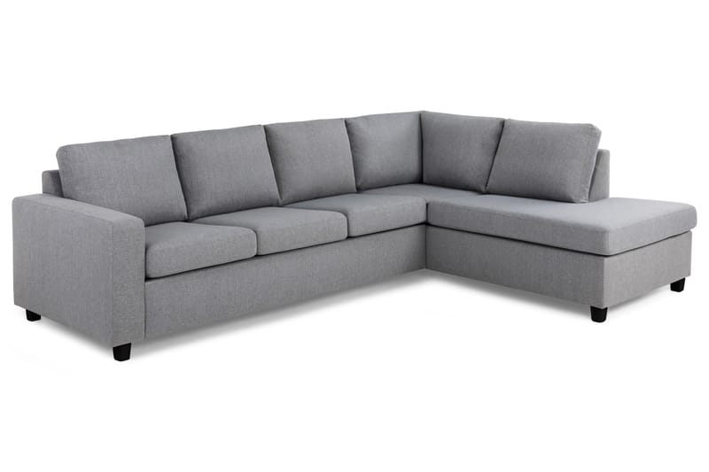 Crazy 4-seters Høyrevendt L-formet Sjeselongsofa i Stoff - Grå - Møbler - Sofaer - Sofa med sjeselong - 3 seters sofa med divan