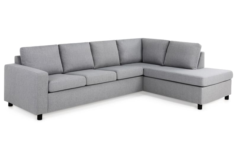 Crazy 4-seters Høyrevendt L-formet Sjeselongsofa i Stoff - Grå - Møbler - Sofaer - Sofa med sjeselong