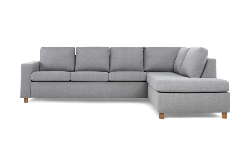 Crazy 4-seters Høyrevendt L-formet Sjeselongsofa i Stoff - Grå - Møbler - Sofaer - Sofa med sjeselong