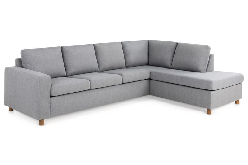 Crazy 4-seters Høyrevendt L-formet Sjeselongsofa i Stoff - Grå - Møbler - Sofaer - Sofa med sjeselong