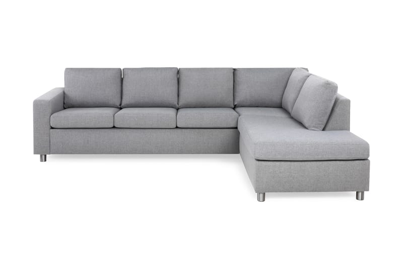 Crazy 4-seters Høyrevendt L-formet Sjeselongsofa i Stoff - Grå - Møbler - Sofaer - Sofa med sjeselong