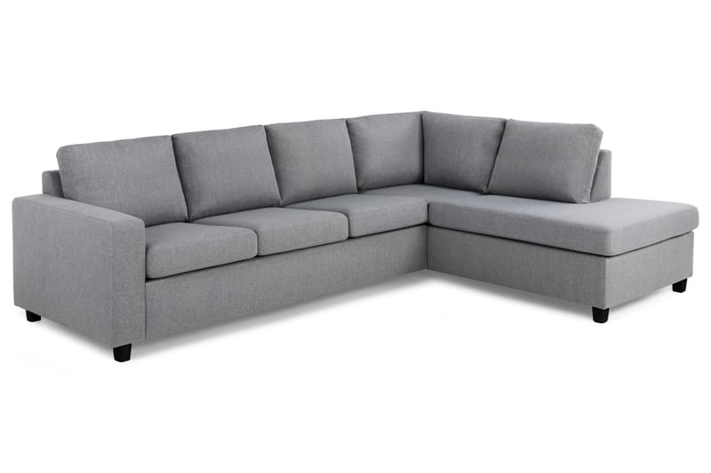 Crazy 4-seters Høyrevendt L-formet Sjeselongsofa i Stoff - Grå - Møbler - Sofaer - Sofa med sjeselong