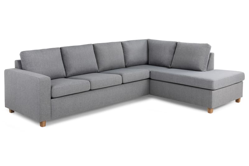 Crazy 4-seters Høyrevendt L-formet Sjeselongsofa i Stoff - Grå - Møbler - Sofaer - Sofa med sjeselong