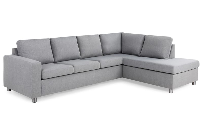 Crazy 4-seters Høyrevendt L-formet Sjeselongsofa i Stoff - Grå - Møbler - Sofaer - Sofa med sjeselong