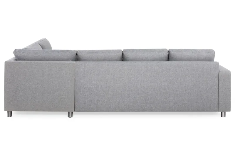 Crazy 4-seters Høyrevendt L-formet Sjeselongsofa i Stoff - Grå - Møbler - Sofaer - Sofa med sjeselong - 3 seters sofa med divan