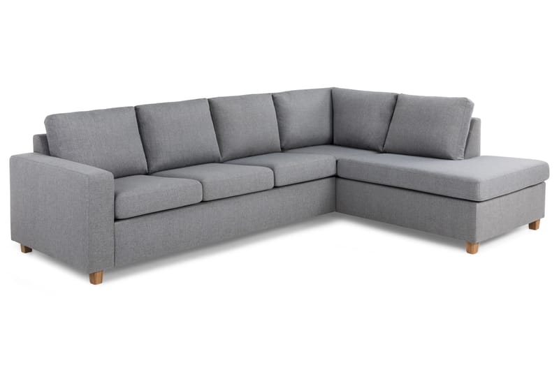 Crazy 4-seters Høyrevendt L-formet Sjeselongsofa i Stoff - Grå - Møbler - Sofaer - Sofa med sjeselong - 3 seters sofa med divan