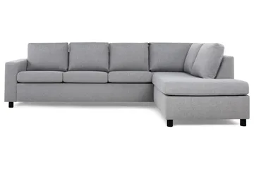 Crazy 4-seters Høyrevendt L-formet Sjeselongsofa i Stoff - Grå - Møbler - Sofaer - Sofa med sjeselong