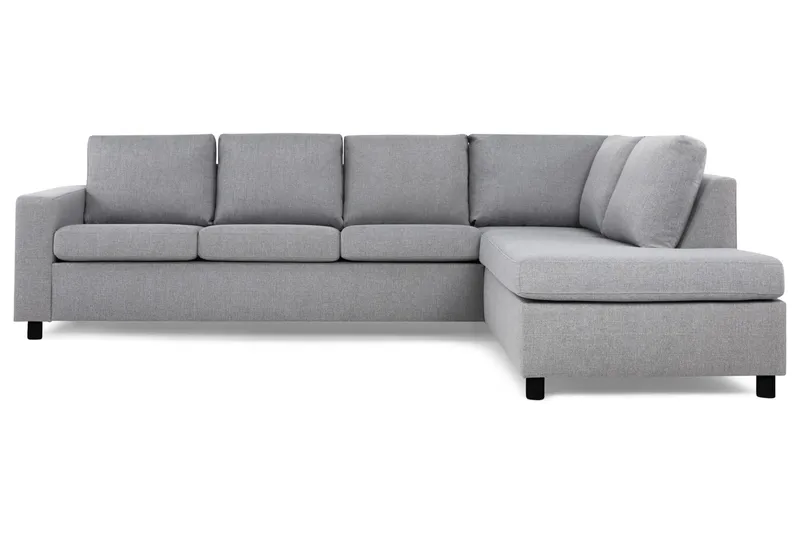 Crazy 4-seters Høyrevendt L-formet Sjeselongsofa i Stoff - Grå - Møbler - Sofaer - Sofa med sjeselong