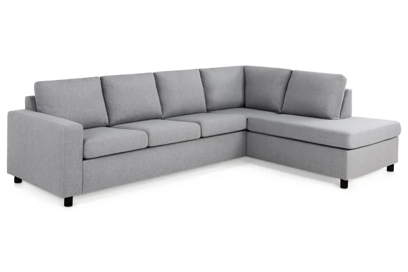 Crazy 4-seters Høyrevendt L-formet Sjeselongsofa i Stoff - Grå - Møbler - Sofaer - Sofa med sjeselong