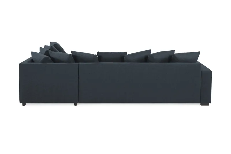 Crazy 4-seters Høyrevendt L-formet Sjeselongsofa i Stoff inkl. Pynteputer - Blå - Møbler - Sofaer - Sofa med sjeselong