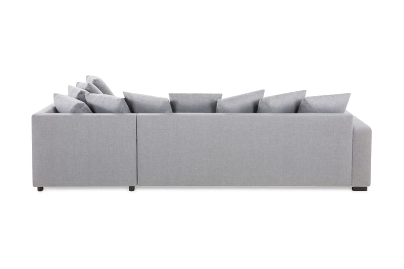 Crazy 4-seters Høyrevendt L-formet Sjeselongsofa i Stoff inkl. Pynteputer - Grå - Møbler - Sofaer - Sofa med sjeselong