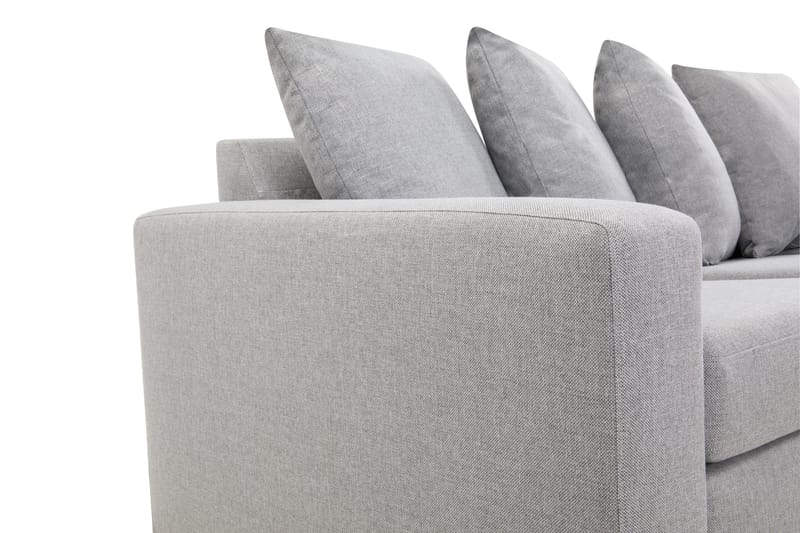 Crazy 4-seters Høyrevendt L-formet Sjeselongsofa i Stoff inkl. Pynteputer - Grå - M�øbler - Sofaer - Sofa med sjeselong