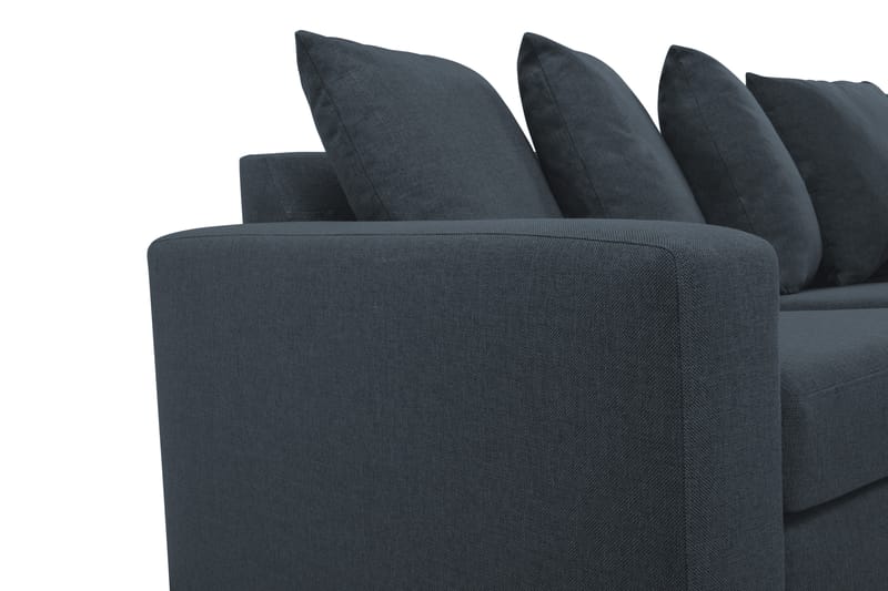 Crazy 4-seters Høyrevendt L-formet Sjeselongsofa i Stoff inkl. Pynteputer - Blå - M�øbler - Sofaer - Sofa med sjeselong
