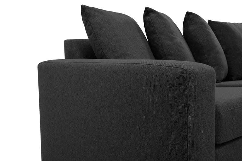 Crazy 4-seters Høyrevendt L-formet Sjeselongsofa i Stoff inkl. Pynteputer - Mørk grå - Møbler - Sofaer - Sofa med sjeselong