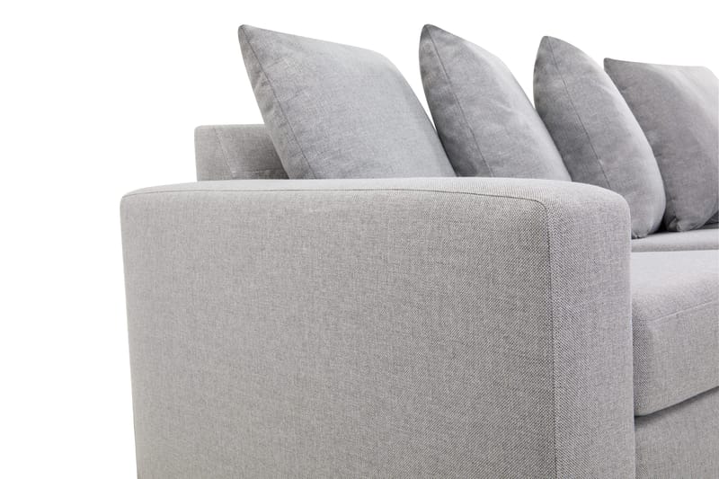 Crazy 4-seters Høyrevendt L-formet Sjeselongsofa i Stoff inkl. Pynteputer - Grå - Møbler - Sofaer - Sofa med sjeselong
