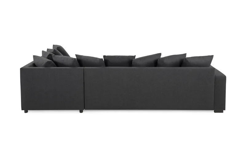 Crazy 4-seters Høyrevendt L-formet Sjeselongsofa i Stoff inkl. Pynteputer - Mørk grå - Møbler - Sofaer - Sofa med sjeselong