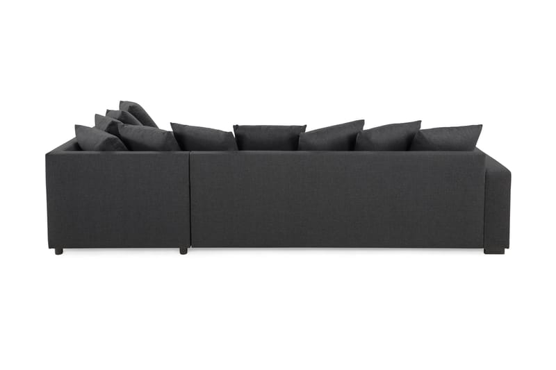Crazy 4-seters Høyrevendt L-formet Sjeselongsofa i Stoff inkl. Pynteputer - Mørk grå - Møbler - Sofaer - Sofa med sjeselong