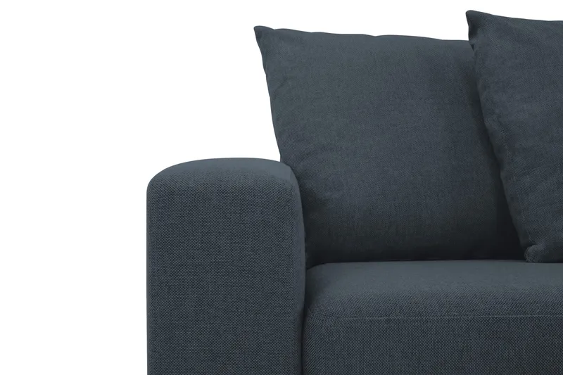 Crazy 4-seters Høyrevendt L-formet Sjeselongsofa i Stoff inkl. Pynteputer - Blå - Møbler - Sofaer - Sofa med sjeselong