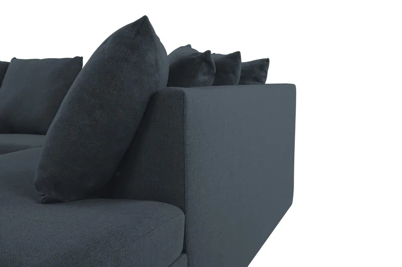 Crazy 4-seters Høyrevendt L-formet Sjeselongsofa i Stoff inkl. Pynteputer - Blå - Møbler - Sofaer - Sofa med sjeselong