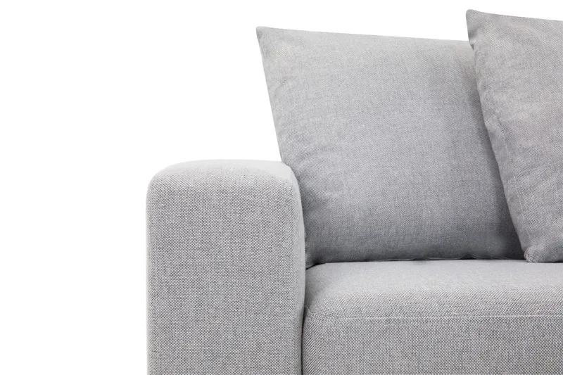 Crazy 4-seters Høyrevendt L-formet Sjeselongsofa i Stoff inkl. Pynteputer - Grå - Møbler - Sofaer - Sofa med sjeselong