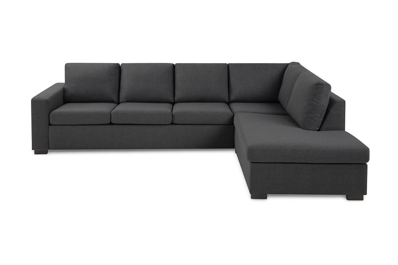 Crazy 4-seters Høyrevendt L-formet Sjeselongsofa i Stoff - Mørk grå - Møbler - Sofaer - Sofa med sjeselong - 3 seters sofa med divan