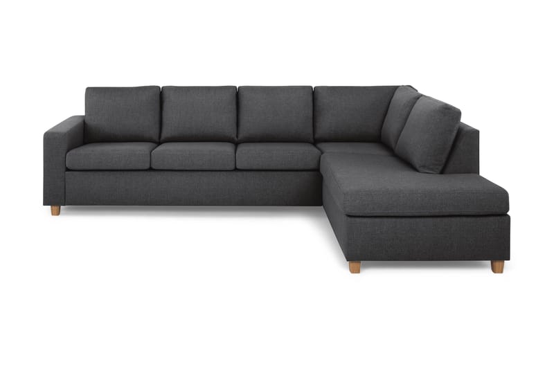 Crazy 4-seters Høyrevendt L-formet Sjeselongsofa i Stoff - Mørk grå - Møbler - Sofaer - Sofa med sjeselong - 3 seters sofa med divan