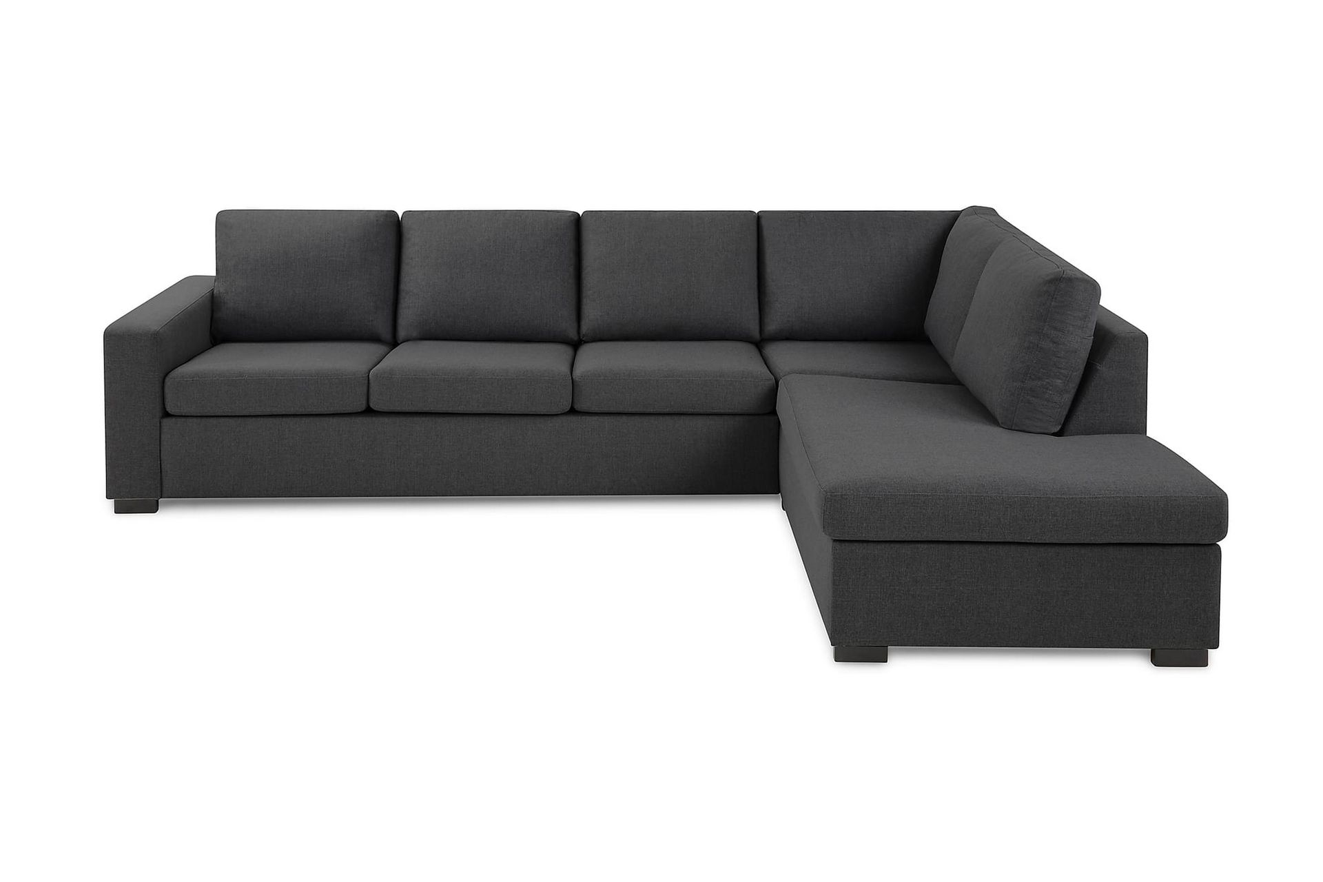 Crazy 4-seters Høyrevendt L-formet Sjeselongsofa i Stoff - Mørk grå - Møbler - Sofaer - Sofa med sjeselong