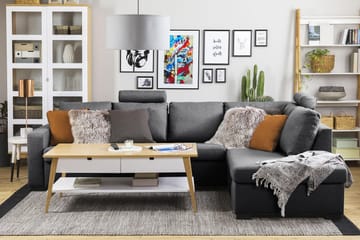 Crazy 4-seters Høyrevendt L-formet Sjeselongsofa i Stoff - Mørk grå - Møbler - Sofaer - Sofa med sjeselong