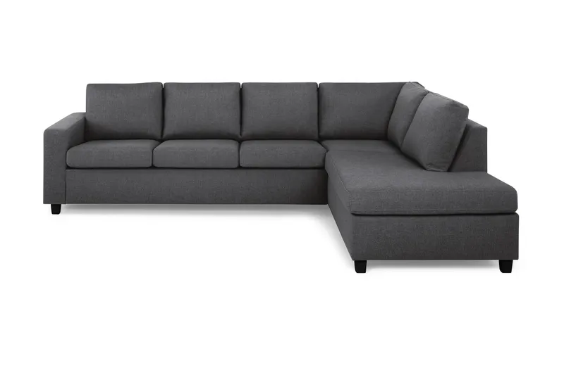 Crazy 4-seters Høyrevendt L-formet Sjeselongsofa i Stoff - Mørk grå - Møbler - Sofaer - Sofa med sjeselong - 3 seters sofa med divan