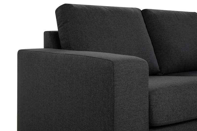 Crazy 4-seters Høyrevendt L-formet Sjeselongsofa i Stoff - Mørk grå - Møbler - Sofaer - Sofa med sjeselong - 3 seters sofa med divan
