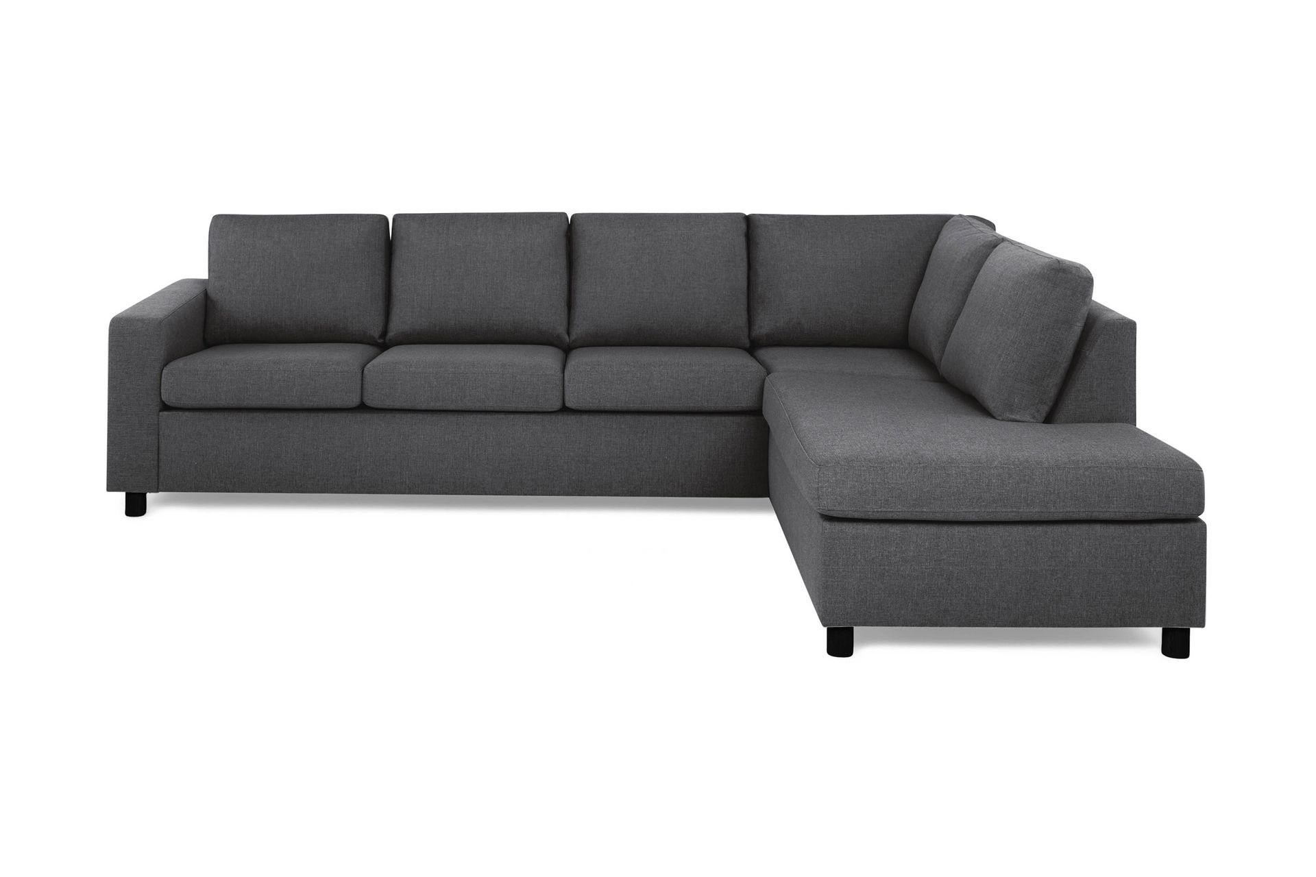 Crazy 4-seters Høyrevendt L-formet Sjeselongsofa i Stoff - Mørk grå - Møbler - Sofaer - Sofa med sjeselong