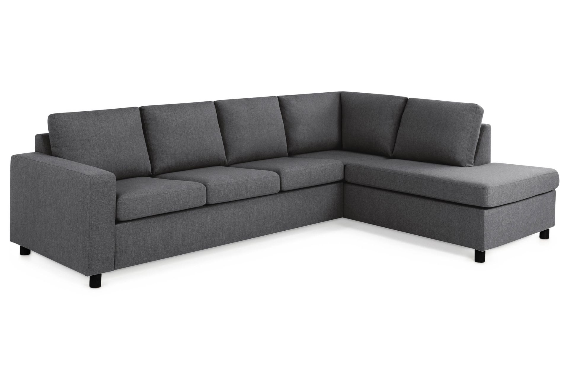 Crazy 4-seters Høyrevendt L-formet Sjeselongsofa i Stoff - Mørk grå - Møbler - Sofaer - Sofa med sjeselong