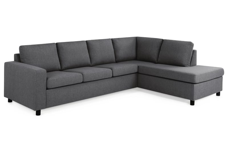 Crazy 4-seters Høyrevendt L-formet Sjeselongsofa i Stoff - Mørk grå - Møbler - Sofaer - Sofa med sjeselong