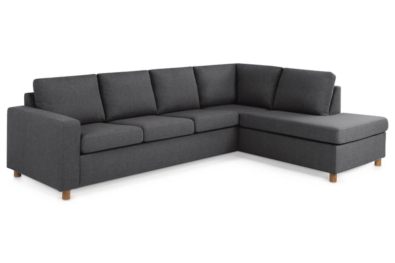 Crazy 4-seters Høyrevendt L-formet Sjeselongsofa i Stoff - Mørk grå - Møbler - Sofaer - Sofa med sjeselong
