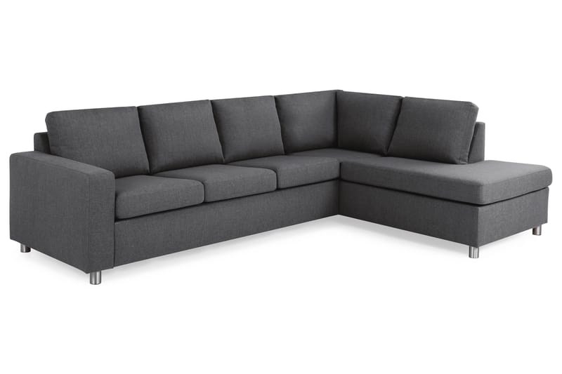Crazy 4-seters Høyrevendt L-formet Sjeselongsofa i Stoff - Mørk grå - Møbler - Sofaer - Sofa med sjeselong